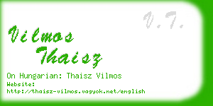 vilmos thaisz business card